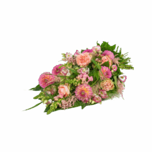 Duurzaam rouwboeket roze bloemen