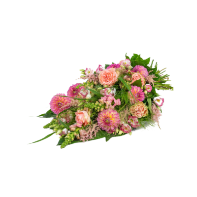 Duurzaam rouwboeket roze bloemen
