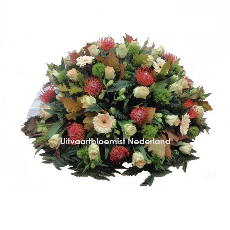 Rouwbiedermeier rond herfst bloemen