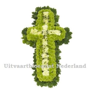 rouwkruis wit groen
