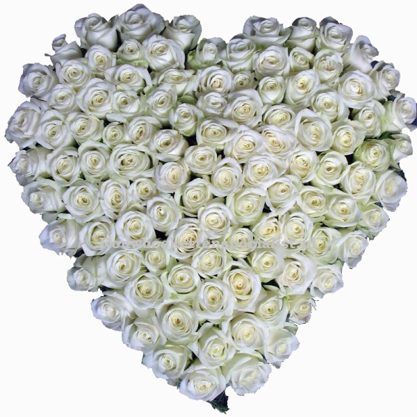 rouwhart witte rozen uitvaartbloemen