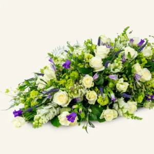Duurzaam rouwstuk witte bloemen